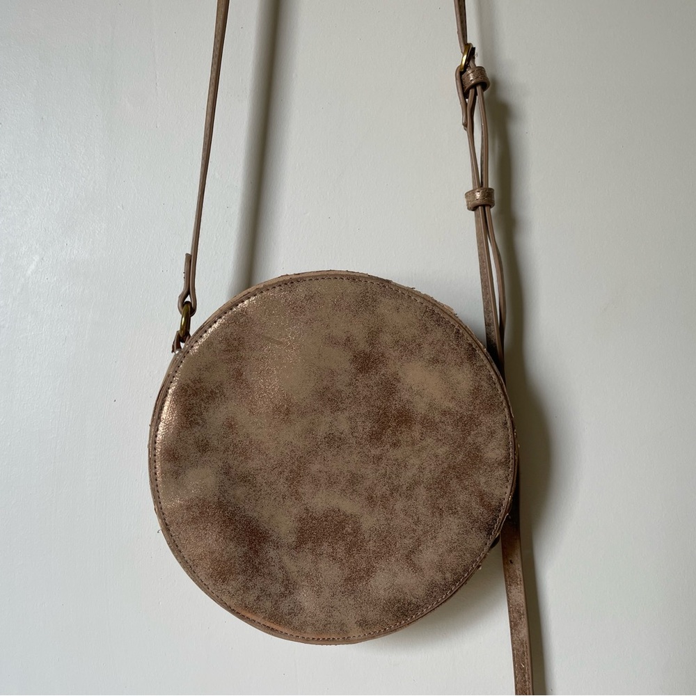 Round Gold Crossbody Bag